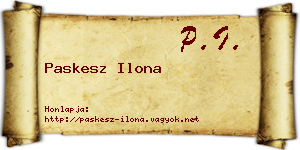 Paskesz Ilona névjegykártya